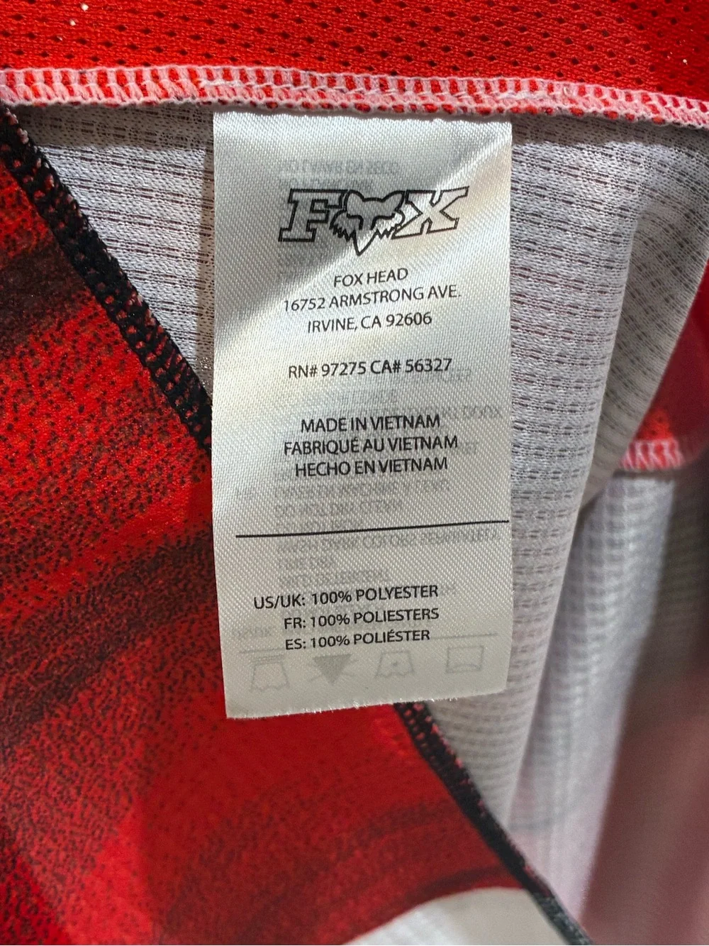 Fox Racing 180 Vicious Motocross Jersey Long Sleeve Large Red Black White